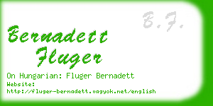 bernadett fluger business card